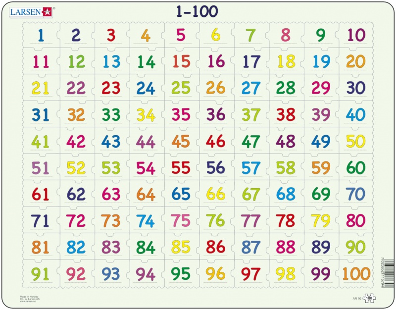 Παζλ Αριθμογραμμή 1-100 | karydaki.gr